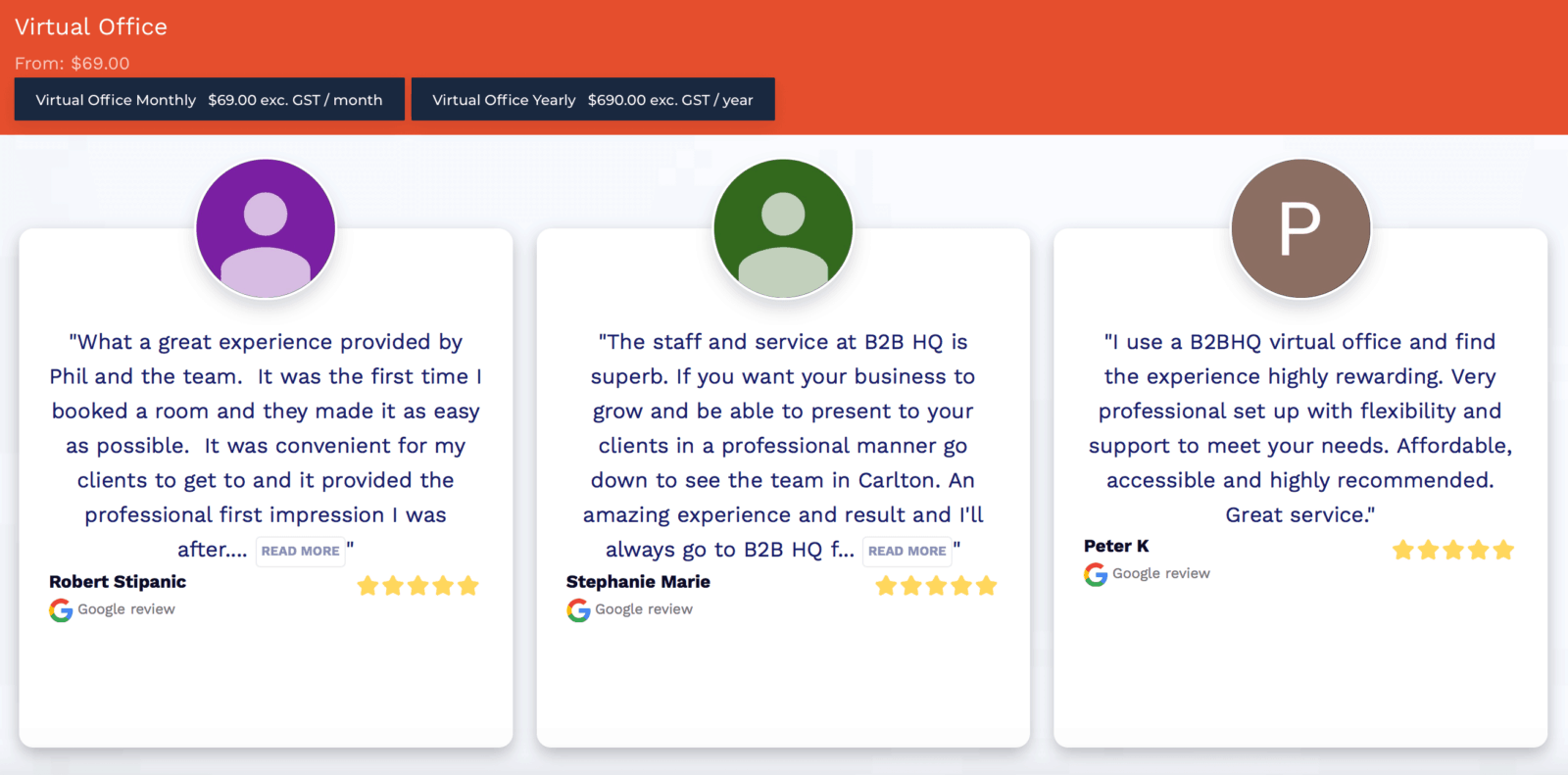 Google Reviews For B2B HQ Virtual Offices
